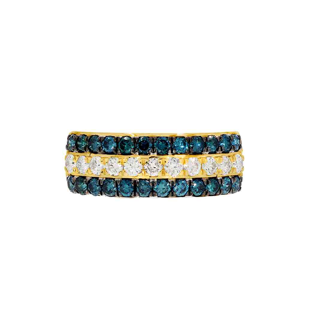 Blue and White Diamond Ring LR12686A